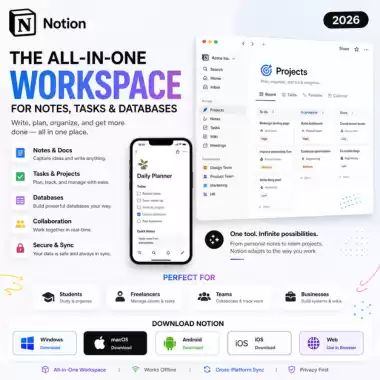 Notion — The All-In-One Workspace for Notes, Tasks & Databases (2026)